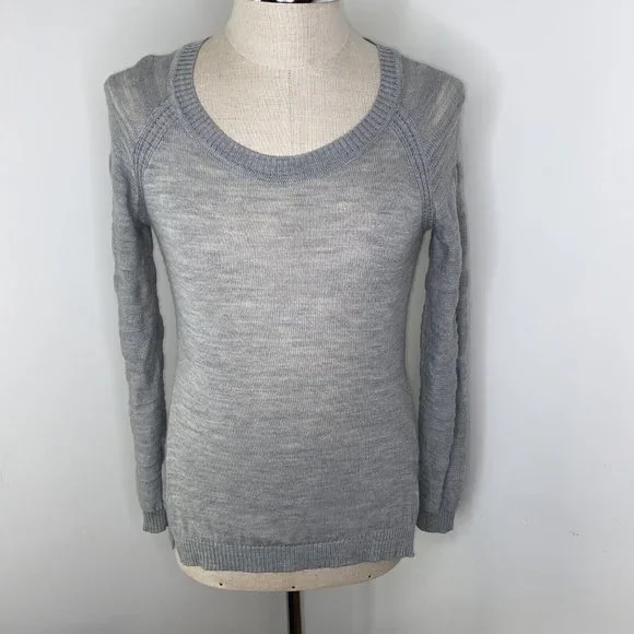 Smartwool Women Gray Sweater Medium Round Neck Long Sleeve Pull over Side Slit - Picture 1 of 7